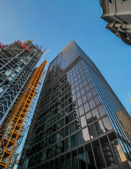 Picture of London commercial district at dusk near Aldgate, London, England