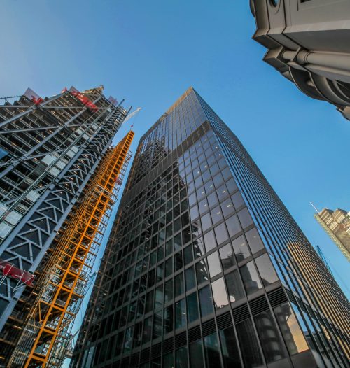 Picture of London commercial district at dusk near Aldgate, London, England